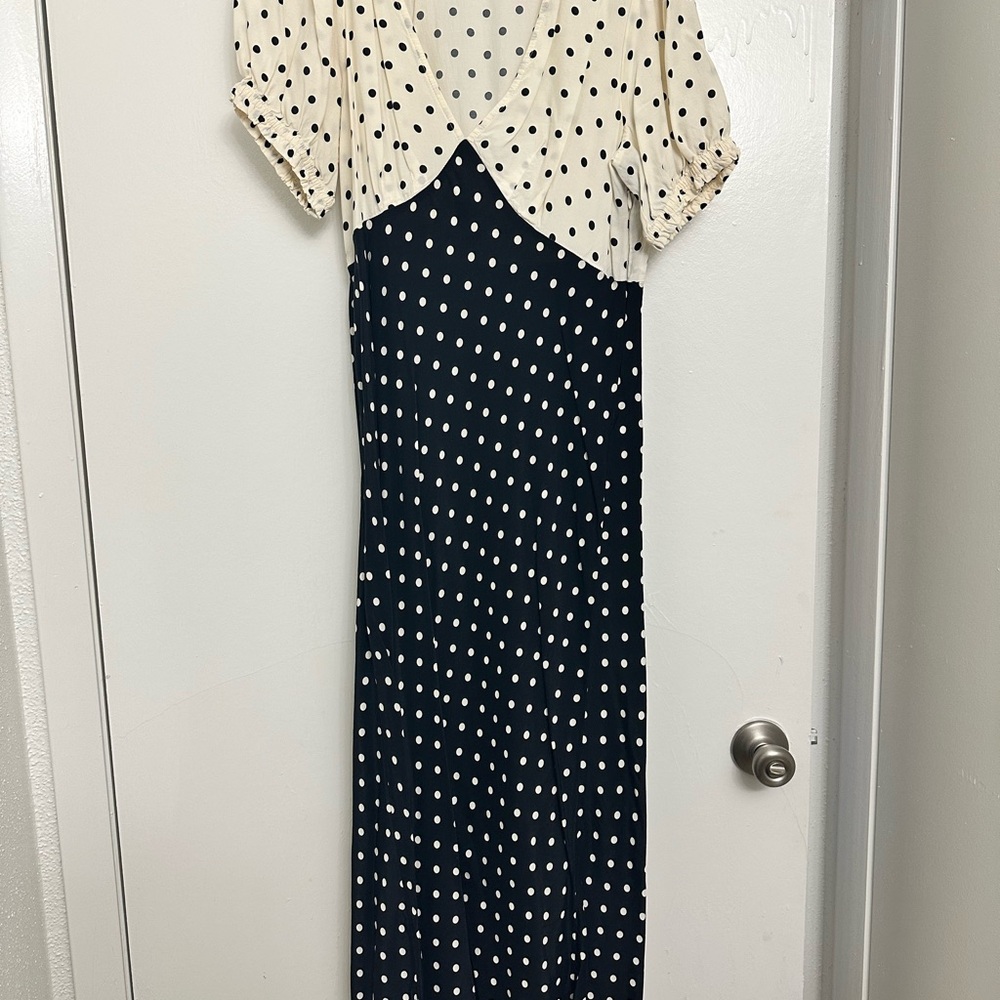 A New Day Black and White Polka Dot Maxi